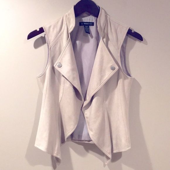 INC Faux Suede Open Front Moto Vest - Picture 2 of 9